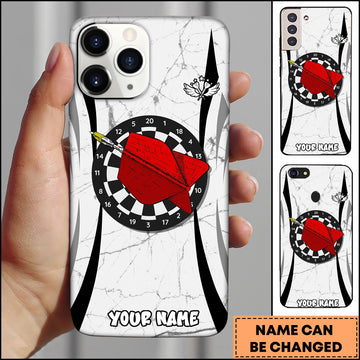 Maxcorners Darts Red Dartboard Target Multicolor Personalized Name 3D Phone Case