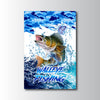 Maxcorners Walleye Fishing Ocean Camo Splash Design Personalized Name 3D Poster
