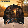 Maxcorners Hunting Orange Stripe Skull Archer and Deer Sunset Design Personalized 3D Cap