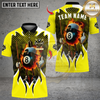 Maxcorners Billiards Flaming 8-Ball Cool Multicolor Customized Name, Team Name 3D Shirts
