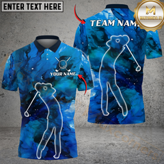 Maxcorners Golf Galaxy Swing Multicolor Customized Name, Team Name 3D Shirts