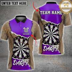 Maxcorners Darts Target Master Multicolor Customized Name, Team Name 3D Polo Shirt