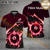 Maxcorners Ball 8 Thunder Strike Down Billiard Jersey Multicolor Options Personalized Name, Team Name 3D Polo Shirt