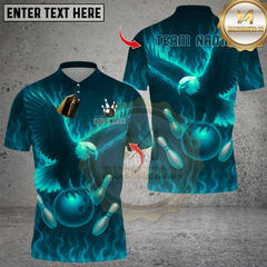 Maxcorners Bowling Flame Eagle Design Multioptions Personalized Name, Team Name Unisex 3D Shirts