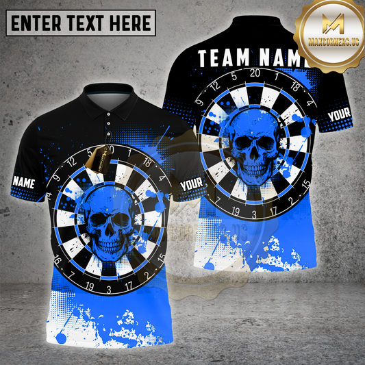 Maxcorners Dart Shirt Skull Dartboard Horror Style Graphic Multioptions Personalized Name, Team Name 3D Shirt (4 Colors)