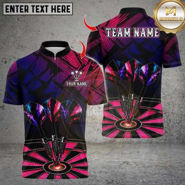 Maxcorners Pink Dart Board Hazy Smoke Personalized Name, Team Name 3D Unisex Shirt