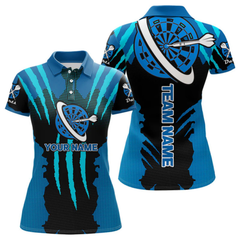 Maxcorners Blue Darts Shirt With Claw Mark Design – Custom Team & Name Shirt For Women LM2404