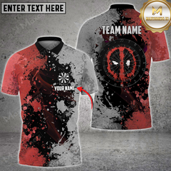 Maxcorners Darts Paint Spider Mutilcolor Options Personalized Name, Team Name 3D Polo Shirt