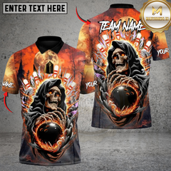 Maxcorners Bowling Reaper’s Strike Multicolor Customized Name, Team Name 3D Shirts