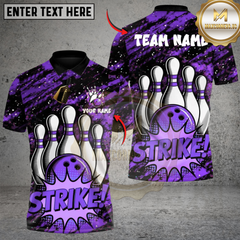 Maxcorners Bowling Boom Strike Multicolor Customized Name, Team Name 3D Shirts