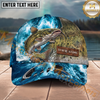 Maxcorners Fishing Ocean Splash Fish Scale Multiple Options Personalized Name 3D Cap  (12 Fish Species)