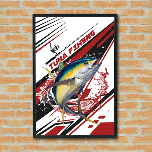 Maxcorners Tuna Fishing Power Motion Artwork Personalized Name 3D Poster