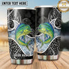 Maxcorners Fishing Tumbler Black White Paisley Bandana Design Personalized Name Tumbler (13 Species)