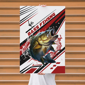 Maxcorners Bass Fishing Dynamic Splash Graphic Personalized Name 3D Poster