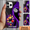 Maxcorners Billiards 8 Ball Splash Multicolor Personalized Name 3D Phone Case