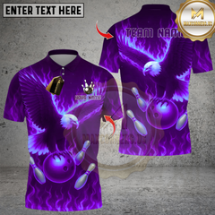 Maxcorners Bowling Flame Eagle Design Multioptions Personalized Name, Team Name Unisex 3D Shirts