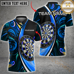 Maxcorners Darts Psychedelic Dartboard Multicolor Customized Name, Team Name 3D Shirts