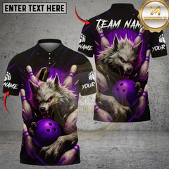 Maxcorners Werewolf Bowling Multicolor Customized Name, Team Name 3D Shirts