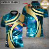 Maxcorners Galaxy Disc Golf Polo Personalized Name, Team Name 3D Shirt (4 Colors)