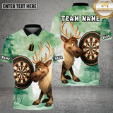 Maxcorners Reindeer Christmas Dartboard  Winter Multioptions Personalized Name, Team Name Unisex 3D Shirt (4 Colors)
