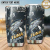 Maxcorners Fishing Tumbler Olive Camouflage Shard Design Personalized Name Tumbler (13 Species)