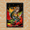 Maxcorners Pike Fishing Predator Action Artwork Personalized Name 3D Poster