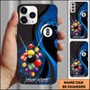 Maxcorners Billiards 8 Ball Splash Multicolor Personalized Name 3D Phone Case
