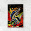 Maxcorners Marlin Fishing High-Speed Strike Art Personalized Name 3D Poster