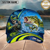 Maxcorners Fishing Skull Angler Blue Mahi Splash Personalized 3D Cap