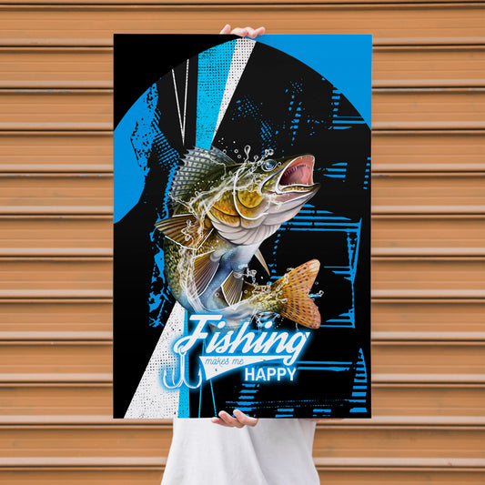 Maxcorners Walleye Fishing Dynamic Splash Art Personalized Name 3D Poster