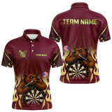 Maxcorners US Flag Dart Arrow Custom Brown Bear Dart Shirt For Men, Dart Team Jerseys LM064