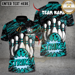 Maxcorners Bowling Boom Strike Multicolor Customized Name, Team Name 3D Shirts