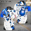 Maxcorners Daimond Leaves Pattern Bowling Jersey Multicolor Customized Name, Team Name 3D Polo Shirt