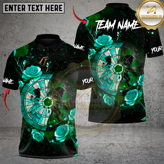 Maxcorners Darts Midnight Bloom Multicolor Customized Name, Team Name 3D Shirt