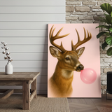 Maxcorners Deer Bubblegum Fun 3D Wrapped Canvas