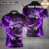 Maxcorners Billiards 8 Ball Alpha Strike Lightning Wolf Personalized Name Shirt (4 Colors)