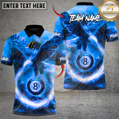 Maxcorners Rise of the Fire King 8 Ball Billiards Multicolor Customized Name, Team Name 3D Shirt