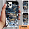 Maxcorners Black Grunge Water Splash Personalized Name Phone Case (13 Fish Species)