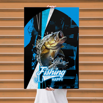 Maxcorners Largemouth Bass Fishing Dynamic Splash Art Personalized Name 3D Poster
