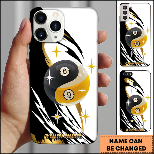Maxcorners Billiards Yinyang Star Multicolor Personalized Name 3D Phone Case