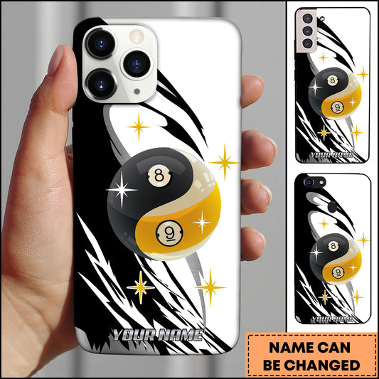 Maxcorners Billiards Yinyang Star Multicolor Personalized Name 3D Phone Case