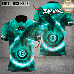 Maxcorners Rise of the Fire King 8 Ball Billiards Multicolor Customized Name, Team Name 3D Shirt