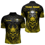 Maxcorners Yellow Smokes Skulls Dart Arrows Custom Dart Shirts For Men, Dart Team Jerseys LM064