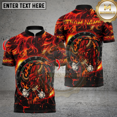 Maxcorners Darts Fire Red Bull Design Multicolor Customized Name, Team Name 3D Shirts