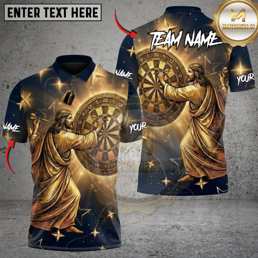 Maxcorners Darts God of the Golden Multicolor Customized Name, Team Name 3D Shirt