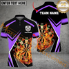 Maxcorners Darts Fire Flame Mutilcolor Options Personalized Name, Team Name 3D Polo Shirt