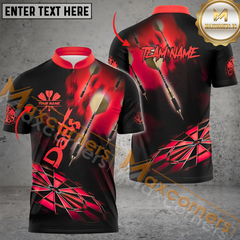 Maxcorners Darts Arrow Flame Mutilcolor Option Customized Name, Team Name 3D Polo Shirt