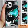 Maxcorners Billiards Flaming 8 Ball Multicolor Personalized Name 3D Phone Case