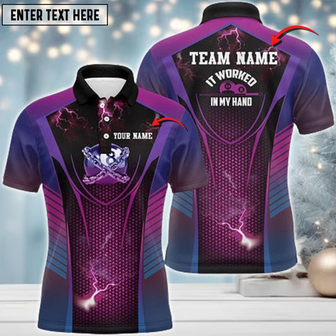 Maxcorners Billiards It Worked In My Hand Funny 8 Ball Personalized Name 3D Shirt