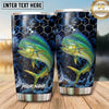 Maxcorners Fishing Tumbler Deep Blue Galaxy Honeycomb Design Personalized Name Tumbler (13 Species)